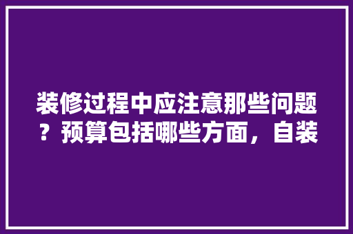 装修过程中应注意那些问题？预算包括哪些方面，自装装修客厅需准备什么东西。 装修过程中应注意那些问题？预算包括哪些方面，自装装修客厅需准备什么东西。 家居设计