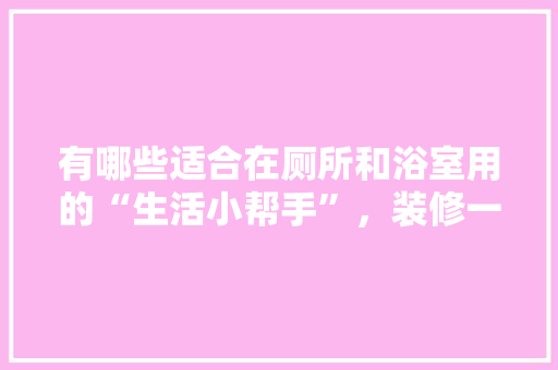 有哪些适合在厕所和浴室用的“生活小帮手”，装修一个卫生间需要什么材料。 有哪些适合在厕所和浴室用的“生活小帮手”，装修一个卫生间需要什么材料。 二手房