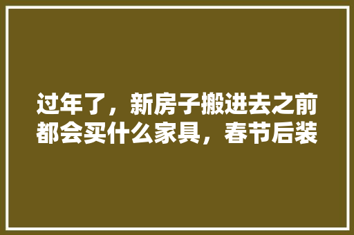 过年了，新房子搬进去之前都会买什么家具，春节后装修准备什么东西好。 过年了，新房子搬进去之前都会买什么家具，春节后装修准备什么东西好。 买房须知
