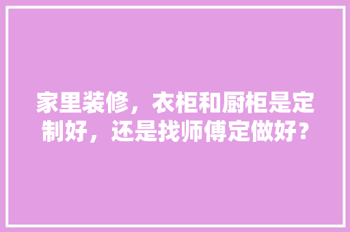 家里装修，衣柜和厨柜是定制好，还是找师傅定做好？哪种更实用环保，你怎么看，买什么给装修师傅。 家里装修，衣柜和厨柜是定制好，还是找师傅定做好？哪种更实用环保，你怎么看，买什么给装修师傅。 家居设计