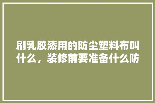 刷乳胶漆用的防尘塑料布叫什么，装修前要准备什么防尘材料。 刷乳胶漆用的防尘塑料布叫什么，装修前要准备什么防尘材料。 二手房