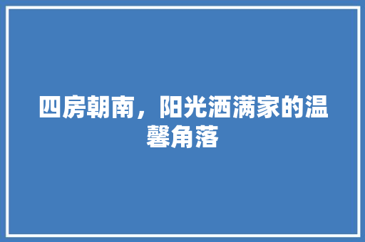 四房朝南，阳光洒满家的温馨角落 四房朝南，阳光洒满家的温馨角落 买房须知
