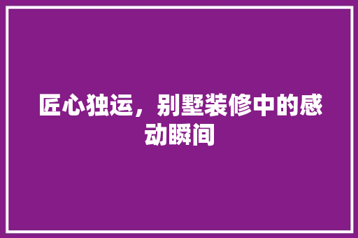 匠心独运，别墅装修中的感动瞬间 匠心独运，别墅装修中的感动瞬间 二手房