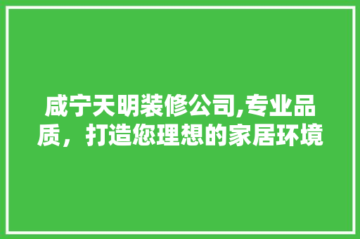 咸宁天明装修公司,专业品质，打造您理想的家居环境 咸宁天明装修公司,专业品质，打造您理想的家居环境 装修知识