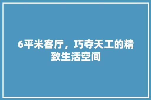 6平米客厅，巧夺天工的精致生活空间 6平米客厅，巧夺天工的精致生活空间 装修知识