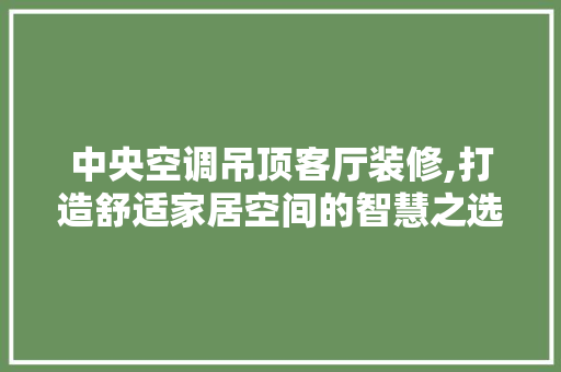 中央空调吊顶客厅装修,打造舒适家居空间的智慧之选 中央空调吊顶客厅装修,打造舒适家居空间的智慧之选 家居装饰