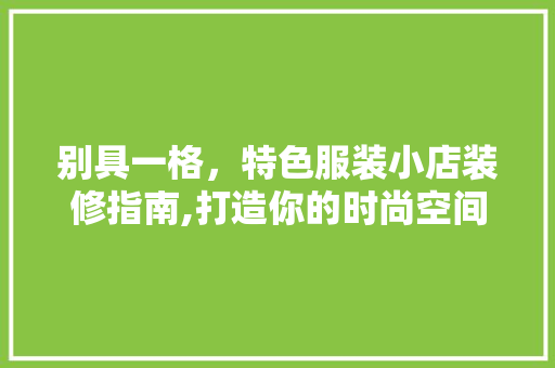 别具一格，特色服装小店装修指南,打造你的时尚空间 别具一格，特色服装小店装修指南,打造你的时尚空间 二手房