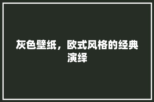 灰色壁纸，欧式风格的经典演绎 灰色壁纸，欧式风格的经典演绎 家居装饰