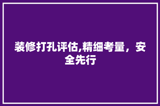 装修打孔评估,精细考量，安全先行 装修打孔评估,精细考量，安全先行 家居设计