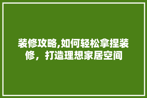 装修攻略,如何轻松拿捏装修，打造理想家居空间 装修攻略,如何轻松拿捏装修，打造理想家居空间 家居设计