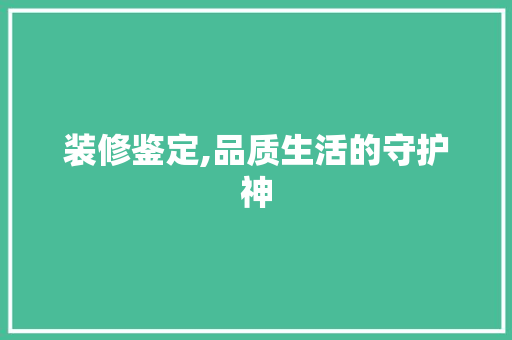 装修鉴定,品质生活的守护神 装修鉴定,品质生活的守护神 家居装饰