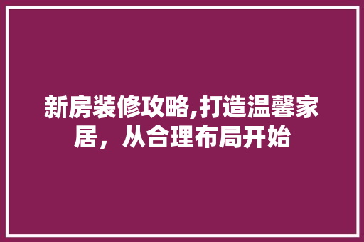 新房装修攻略,打造温馨家居，从合理布局开始 新房装修攻略,打造温馨家居，从合理布局开始 家居设计