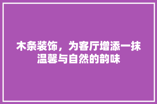 木条装饰，为客厅增添一抹温馨与自然的韵味 木条装饰，为客厅增添一抹温馨与自然的韵味 二手房