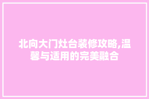 北向大门灶台装修攻略,温馨与适用的完美融合 北向大门灶台装修攻略,温馨与适用的完美融合 家居设计