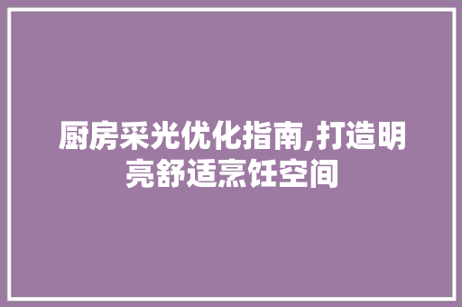 厨房采光优化指南,打造明亮舒适烹饪空间 厨房采光优化指南,打造明亮舒适烹饪空间 买房须知