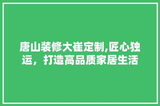 唐山装修大崔定制,匠心独运，打造高品质家居生活 唐山装修大崔定制,匠心独运，打造高品质家居生活 买房须知