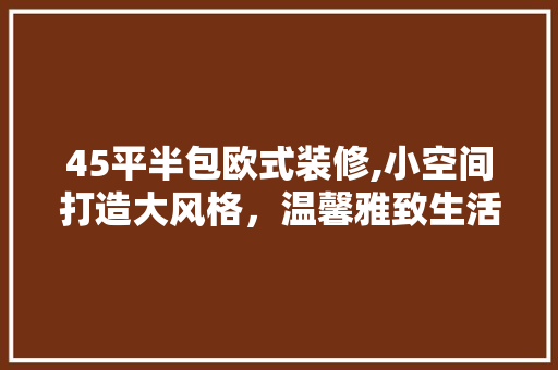 45平半包欧式装修,小空间打造大风格，温馨雅致生活新体验 45平半包欧式装修,小空间打造大风格，温馨雅致生活新体验 装修知识