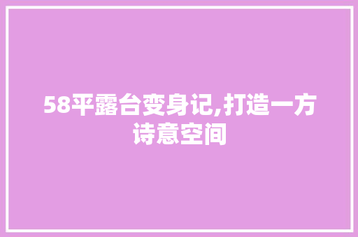58平露台变身记,打造一方诗意空间 58平露台变身记,打造一方诗意空间 买房须知