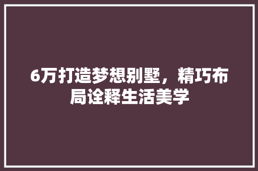 6万打造梦想别墅，精巧布局诠释生活美学 6万打造梦想别墅，精巧布局诠释生活美学 装修知识