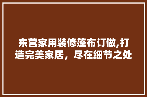 东营家用装修篷布订做,打造完美家居，尽在细节之处 东营家用装修篷布订做,打造完美家居，尽在细节之处 家居装饰