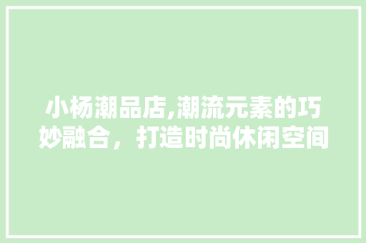 小杨潮品店,潮流元素的巧妙融合，打造时尚休闲空间 小杨潮品店,潮流元素的巧妙融合，打造时尚休闲空间 二手房