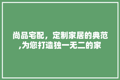 尚品宅配，定制家居的典范,为您打造独一无二的家 尚品宅配，定制家居的典范,为您打造独一无二的家 二手房