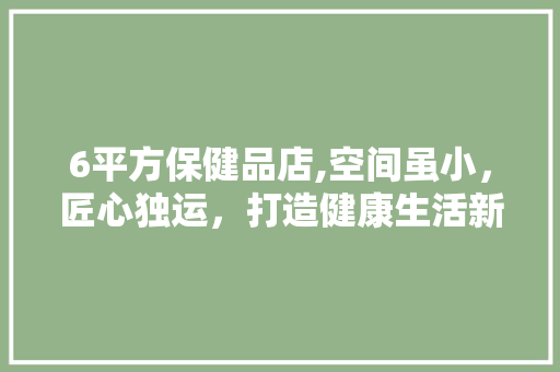 6平方保健品店,空间虽小，匠心独运，打造健康生活新体验 6平方保健品店,空间虽小，匠心独运，打造健康生活新体验 家居设计
