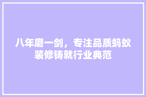 八年磨一剑，专注品质蚂蚁装修铸就行业典范 八年磨一剑，专注品质蚂蚁装修铸就行业典范 家居装饰