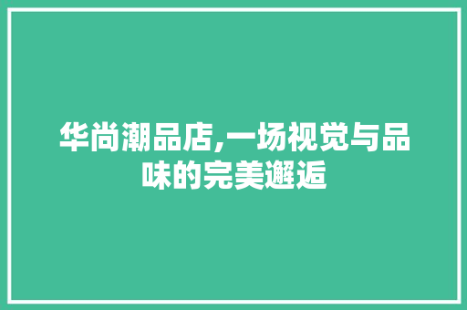 华尚潮品店,一场视觉与品味的完美邂逅 华尚潮品店,一场视觉与品味的完美邂逅 二手房