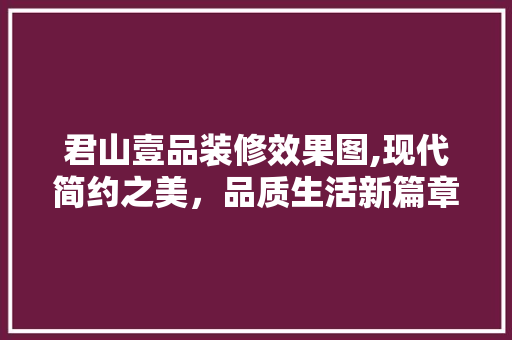 君山壹品装修效果图,现代简约之美，品质生活新篇章 君山壹品装修效果图,现代简约之美，品质生活新篇章 家居设计