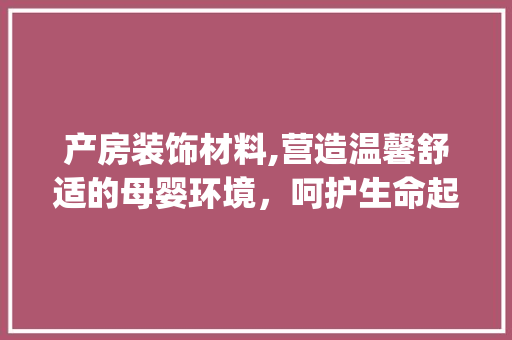 产房装饰材料,营造温馨舒适的母婴环境，呵护生命起点_产房装饰材料 产房装饰材料,营造温馨舒适的母婴环境，呵护生命起点_产房装饰材料 买房须知