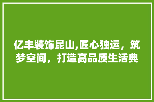亿丰装饰昆山,匠心独运，筑梦空间，打造高品质生活典范_亿丰装饰昆山 亿丰装饰昆山,匠心独运，筑梦空间，打造高品质生活典范_亿丰装饰昆山 二手房