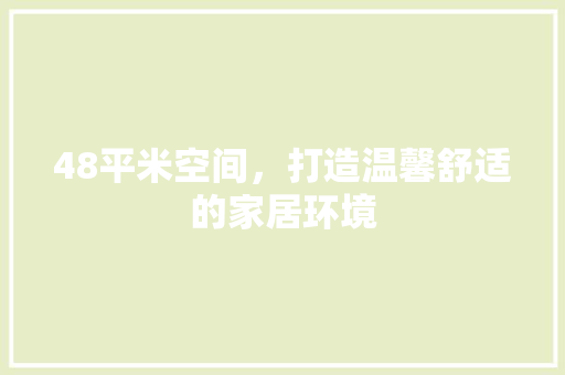 48平米空间，打造温馨舒适的家居环境 48平米空间，打造温馨舒适的家居环境 家居装饰