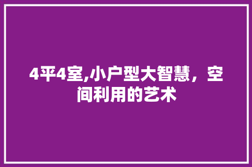 4平4室,小户型大智慧，空间利用的艺术 4平4室,小户型大智慧，空间利用的艺术 二手房