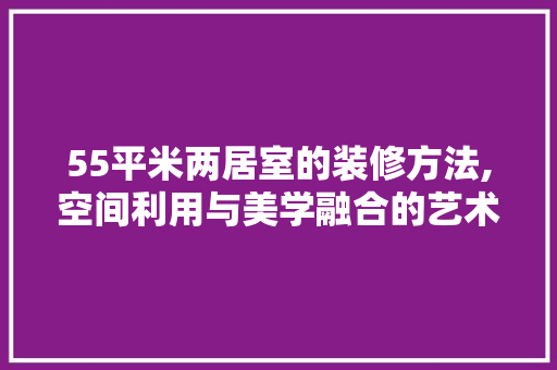 55平米两居室的装修方法,空间利用与美学融合的艺术 55平米两居室的装修方法,空间利用与美学融合的艺术 二手房
