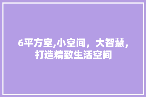6平方室,小空间，大智慧，打造精致生活空间 6平方室,小空间，大智慧，打造精致生活空间 家居设计