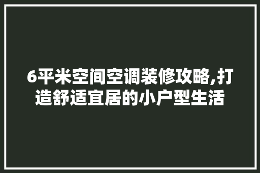 6平米空间空调装修攻略,打造舒适宜居的小户型生活 6平米空间空调装修攻略,打造舒适宜居的小户型生活 买房须知