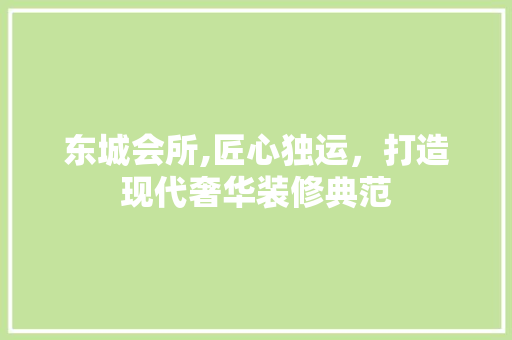 东城会所,匠心独运，打造现代奢华装修典范 东城会所,匠心独运，打造现代奢华装修典范 二手房