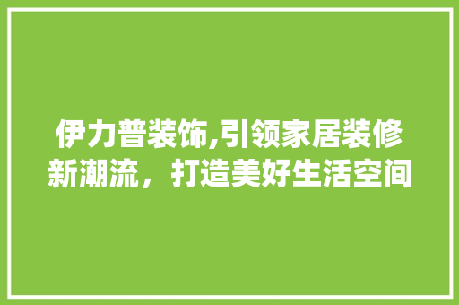 伊力普装饰,引领家居装修新潮流，打造美好生活空间_伊力普装饰 伊力普装饰,引领家居装修新潮流，打造美好生活空间_伊力普装饰 买房须知