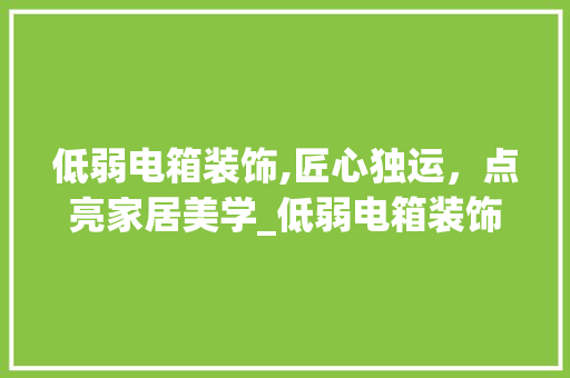 低弱电箱装饰,匠心独运，点亮家居美学_低弱电箱装饰 低弱电箱装饰,匠心独运，点亮家居美学_低弱电箱装饰 买房须知