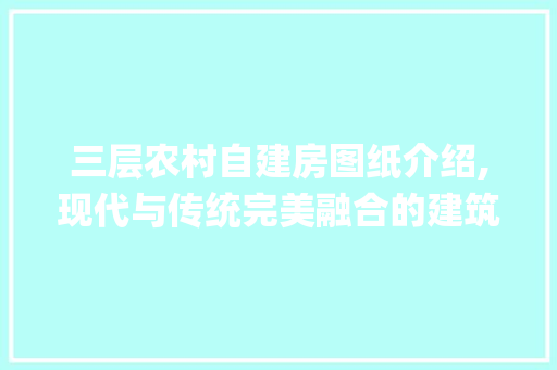 三层农村自建房图纸介绍,现代与传统完美融合的建筑典范_三层农村自建房图纸图片 家居设计
