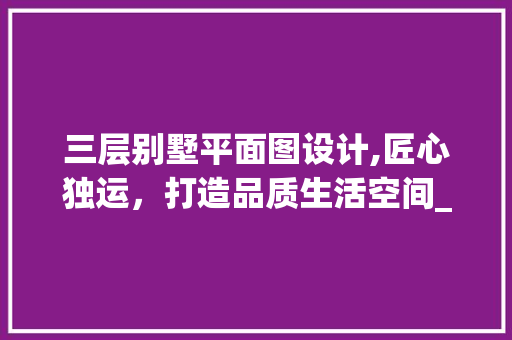 三层别墅平面图设计,匠心独运，打造品质生活空间_三层别墅平面图设计图纸 家居设计