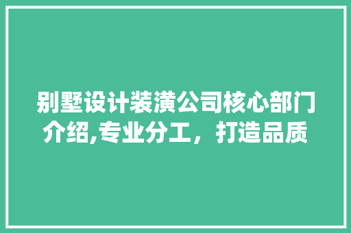 别墅设计装潢公司核心部门介绍,专业分工，打造品质家园_别墅设计装潢公司有哪些部门