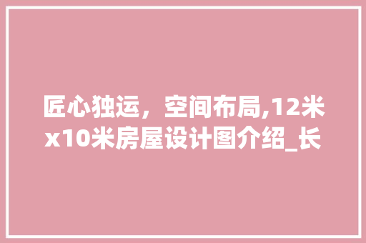 匠心独运，空间布局,12米x10米房屋设计图介绍_长宽12米深10米房屋设计图
