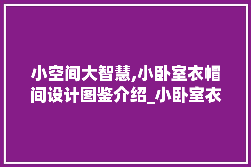 小空间大智慧,小卧室衣帽间设计图鉴介绍_小卧室衣帽间设计图片大全 买房须知