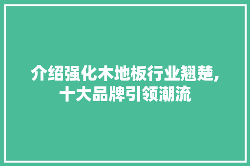 介绍强化木地板行业翘楚,十大品牌引领潮流 买房须知