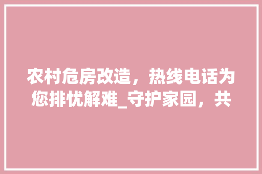 农村危房改造，热线电话为您排忧解难_守护家园，共建美好乡村