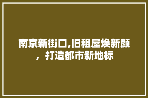 南京新街口,旧租屋焕新颜，打造都市新地标