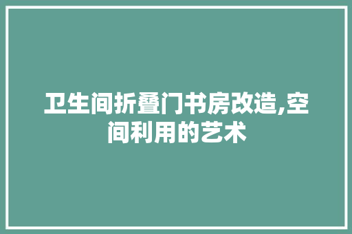 卫生间折叠门书房改造,空间利用的艺术
