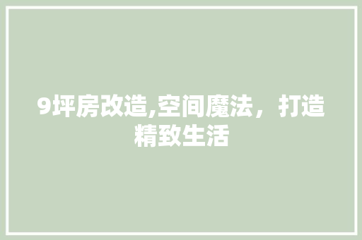 9坪房改造,空间魔法，打造精致生活 家居设计